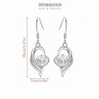 Moissanite Heart Earrings 925 Sterling Silver – 0.5CT Ocean Blue Heart Studs Gift for Her - Hadi Craft
