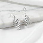 Moissanite Heart Earrings 925 Sterling Silver – 0.5CT Ocean Blue Heart Studs Gift for Her - Hadi Craft