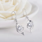Moissanite Heart Earrings 925 Sterling Silver – 0.5CT Ocean Blue Heart Studs Gift for Her - Hadi Craft
