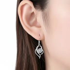 Moissanite Heart Earrings 925 Sterling Silver – 0.5CT Ocean Blue Heart Studs Gift for Her - Hadi Craft