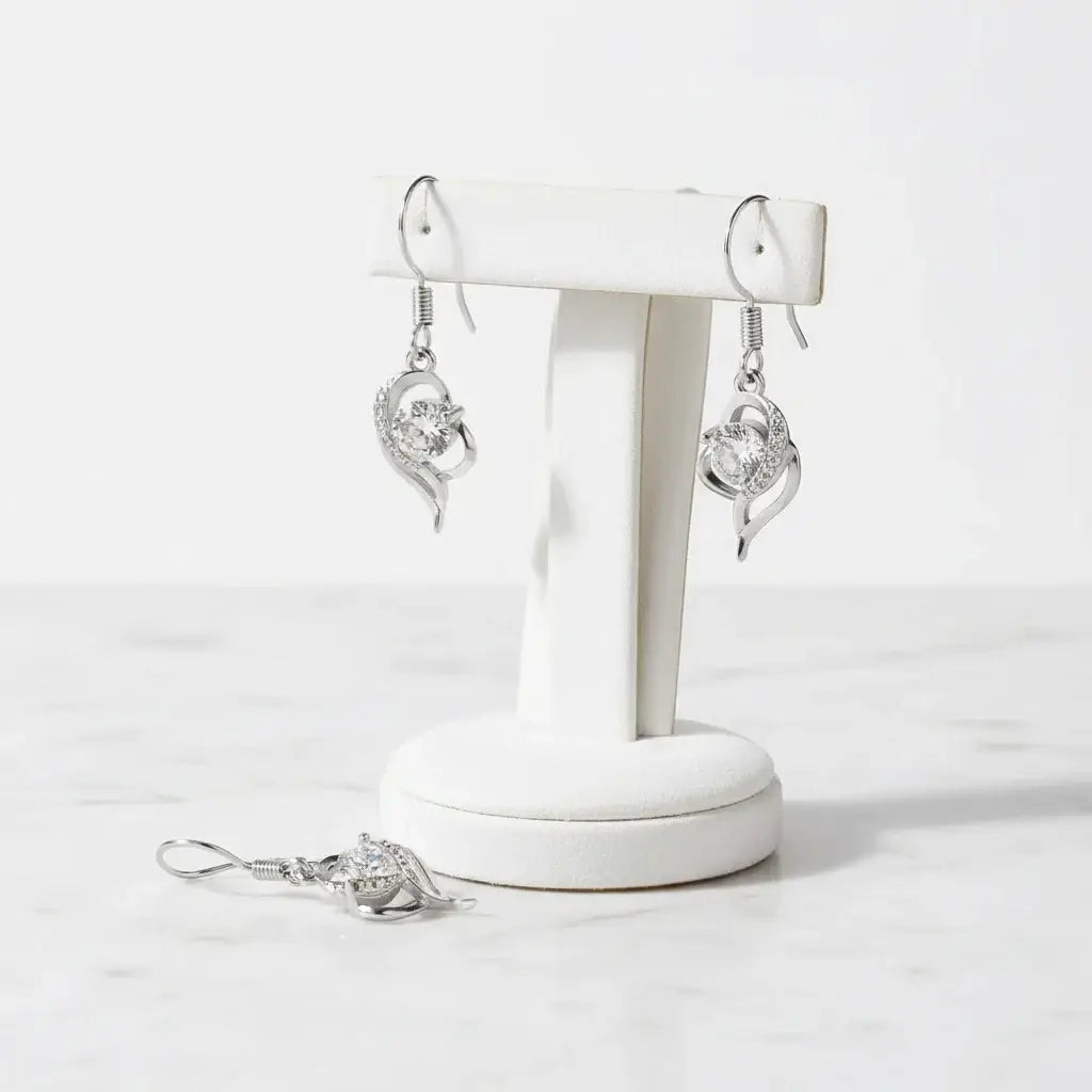 Moissanite Heart Earrings 925 Sterling Silver – 0.5CT Ocean Blue Heart Studs Gift for Her - Hadi Craft