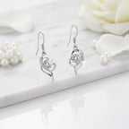 Moissanite Heart Earrings 925 Sterling Silver – 0.5CT Ocean Blue Heart Studs Gift for Her - Hadi Craft