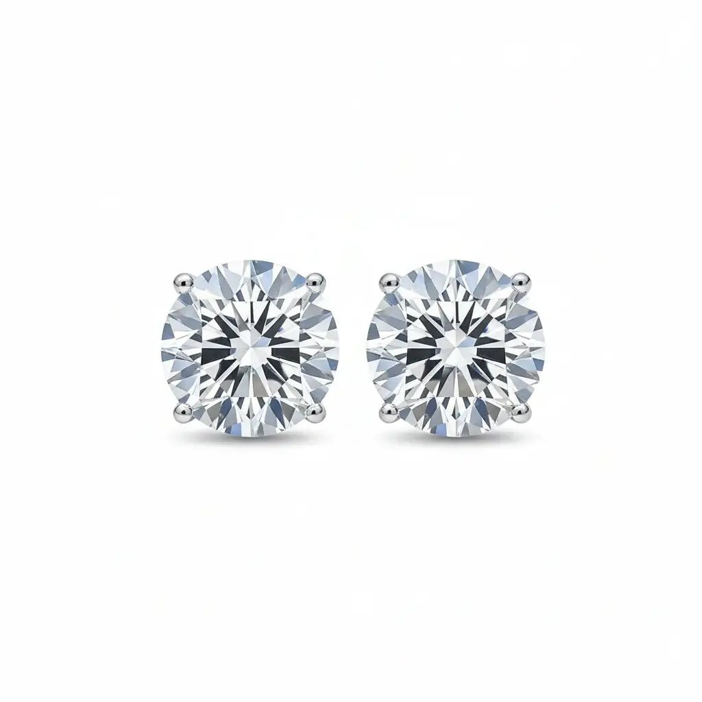 Moissanite Stud Earrings 925 Sterling Silver – 0.5–1CT Four Prong Diamond Look Earrings for Women - Hadi Craft
