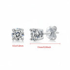 Moissanite Stud Earrings 925 Sterling Silver – 0.5–1CT Four Prong Diamond Look Earrings for Women - Hadi Craft
