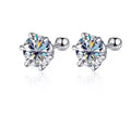 Moissanite Stud Earrings 925 Sterling Silver – D Color VVS1 Round Cut Diamond Look Earrings for Women & Men - Hadi Craft