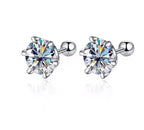 Moissanite Stud Earrings 925 Sterling Silver – D Color VVS1 Round Cut Diamond Look Earrings for Women & Men - Hadi Craft
