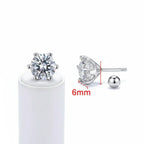 Moissanite Stud Earrings 925 Sterling Silver – D Color VVS1 Round Cut Diamond Look Earrings for Women & Men - Hadi Craft