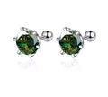 Moissanite Stud Earrings 925 Sterling Silver – D Color VVS1 Round Cut Diamond Look Earrings for Women & Men - Hadi Craft