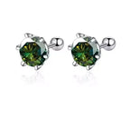 Moissanite Stud Earrings 925 Sterling Silver – D Color VVS1 Round Cut Diamond Look Earrings for Women & Men - Hadi Craft