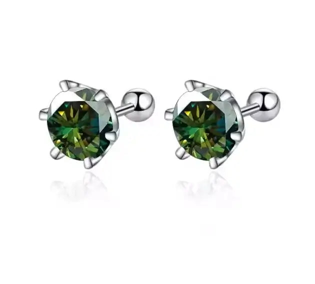 Moissanite Stud Earrings 925 Sterling Silver – D Color VVS1 Round Cut Diamond Look Earrings for Women & Men - Hadi Craft