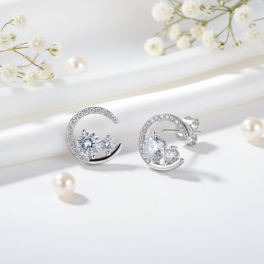 Moissanite Stud Earrings by Hadi Craft USA