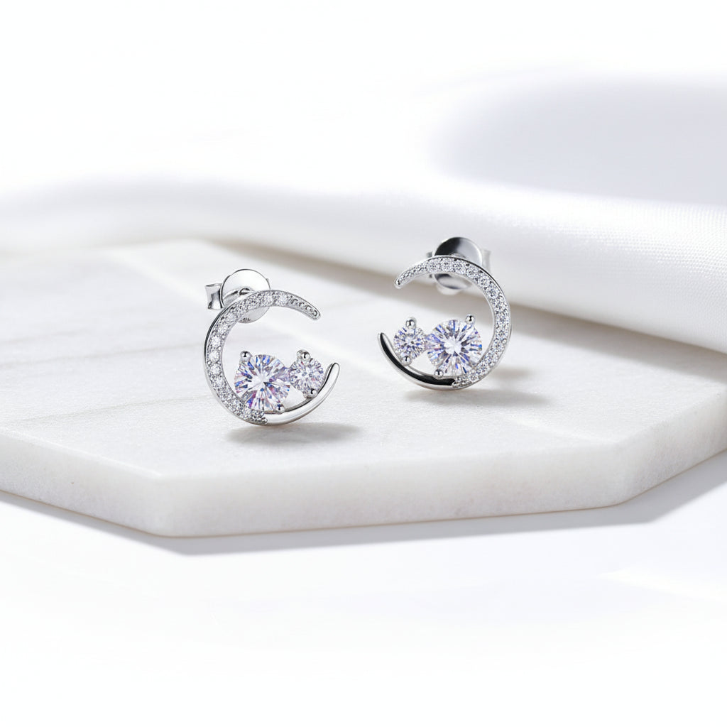 Moissanite Stud Earrings by Hadi Craft USA