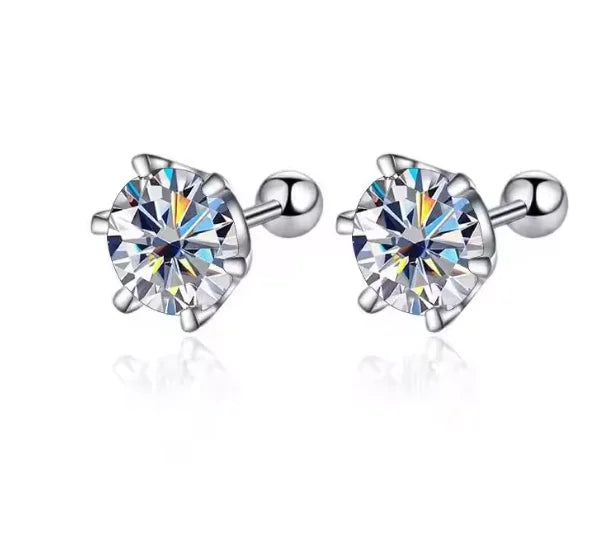 Moissanite Stud Earrings by Hadi Craft USA - D Color VVS1