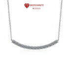 Moissanite bar Pendant Necklace, Stone Diamond Simple Balance - Hadi Craft