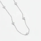 Moissanite bubble set necklace 925 Sterling Silver Moissanite - Hadi Craft