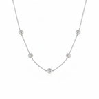 Moissanite bubble set necklace 925 Sterling Silver Moissanite - Hadi Craft