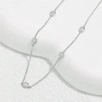 Moissanite bubble set necklace 925 Sterling Silver Moissanite - Hadi Craft