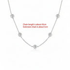 Moissanite bubble set necklace 925 Sterling Silver Moissanite - Hadi Craft