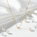 Moissanite bubble set necklace 925 Sterling Silver Moissanite - Hadi Craft
