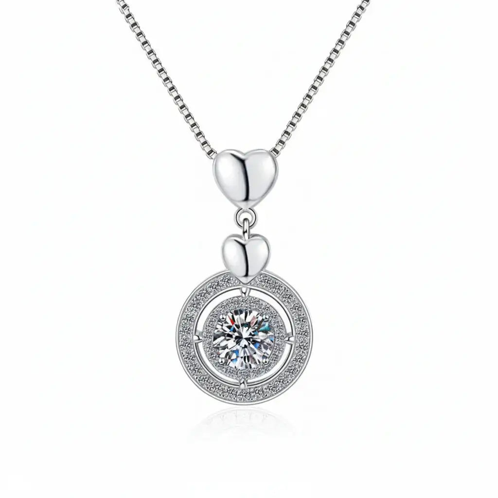 Moissanite diamond pendant necklace 1CT S925 Fine Jewelry - Hadi Craft