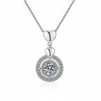 Moissanite diamond pendant necklace 1CT S925 Fine Jewelry - Hadi Craft