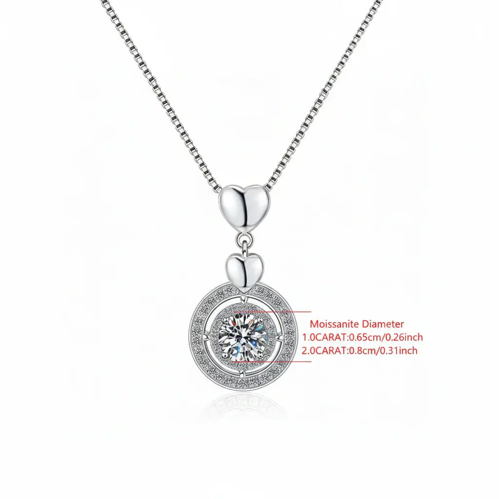 Moissanite diamond pendant necklace 1CT S925 Fine Jewelry - Hadi Craft