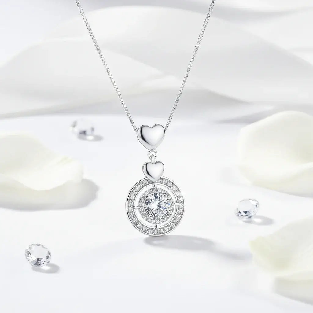 Moissanite diamond pendant necklace 1CT S925 Fine Jewelry - Hadi Craft