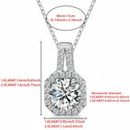 Moissanite diamond pendant necklace Rhodium Plated 925 Silver - Hadi Craft