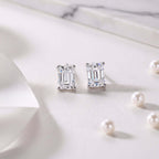 Moissanite diamond stud earrings Studs Set With Mosan Diamond Silver - Hadi Craft