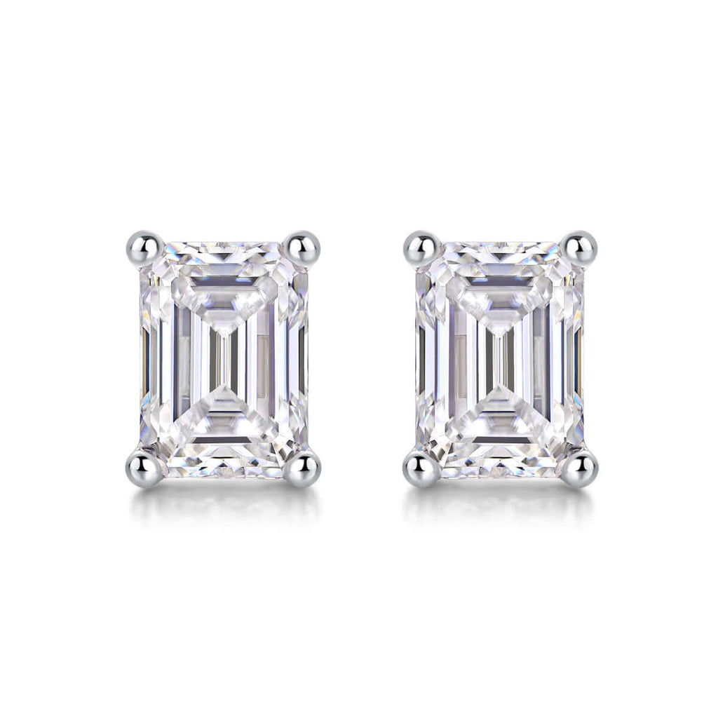 Moissanite diamond stud earrings Studs Set With Mosan Diamond Silver - Hadi Craft