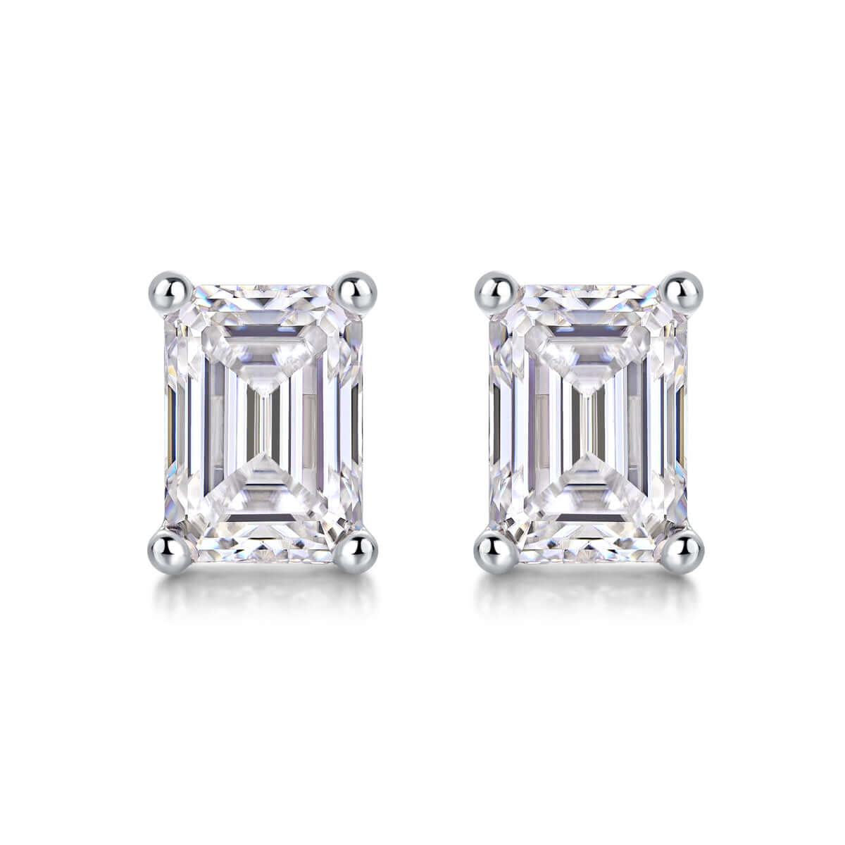 Moissanite diamond stud earrings Studs Set With Mosan Diamond Silver - Hadi Craft