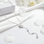 Moissanite freshwater pearl pendant necklace S925 Silver 0.5ct - Hadi Craft