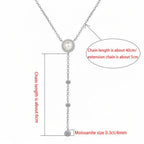 Moissanite freshwater pearl pendant necklace S925 Silver 0.5ct - Hadi Craft
