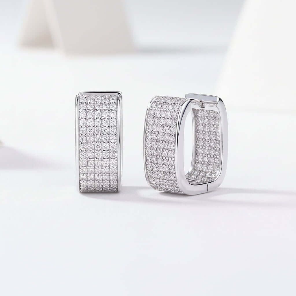 Moissanite star stud earrings – S925 Sterling Silver - Hadi Craft