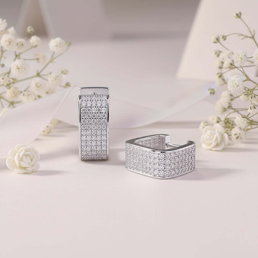 Moissanite star stud earrings – S925 Sterling Silver - Hadi Craft