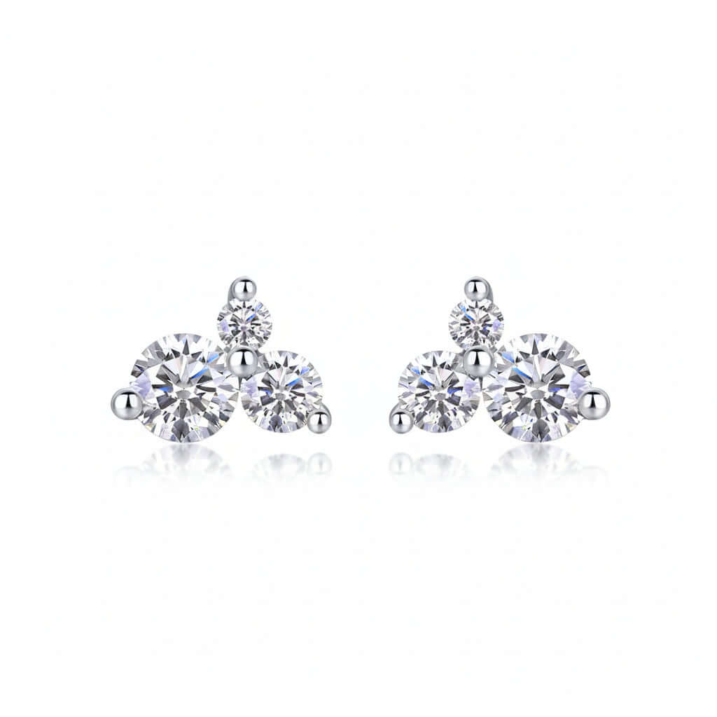Moissanite stud earrings 0.3 carat – S925 Sterling Silver - Hadi Craft