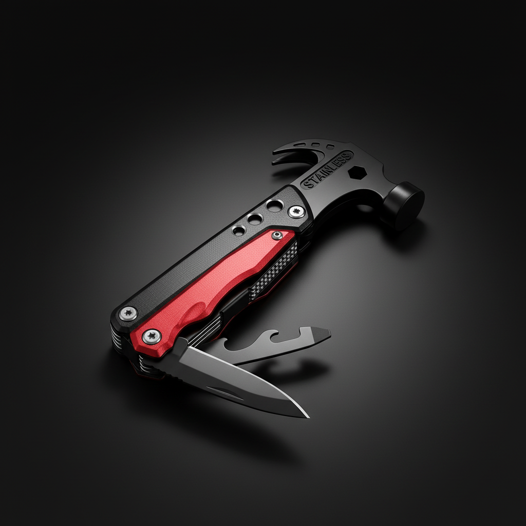 Multifunction Camping Hammer Tool | Stainless Steel Multi-Purpose Combo Hammer with Screwdriver & Pliers