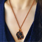 Natural Crystal Healing Necklace – Raw Gemstone Pendant Adjustable Cord for Women & Men - Hadi Craft