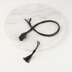 Natural Gemstone Crystal Necklace – Handwoven Stone Holder Adjustable Cord Pendant for Women & Men - Hadi Craft