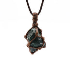 Natural Stone Mesh Pocket Necklace – Crystal Agate Handmade Adjustable Pendant Jewelry - Hadi Craft