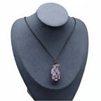 Natural Stone Mesh Pocket Necklace – Crystal Agate Handmade Adjustable Pendant Jewelry - Hadi Craft