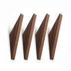 Natural Wood Wall Hook – Oak/Walnut Coat & Key Holder Hanger - Hadi Craft