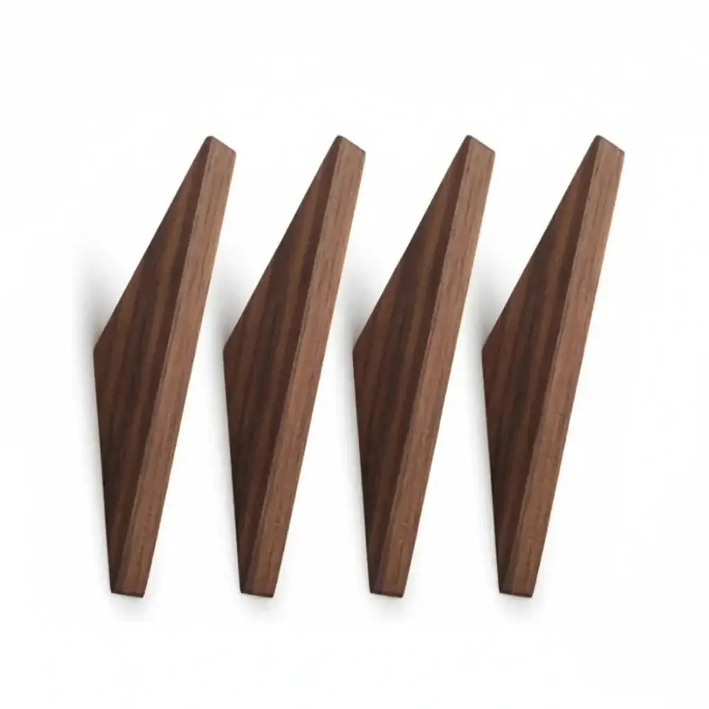 Natural Wood Wall Hook – Oak/Walnut Coat & Key Holder Hanger - Hadi Craft
