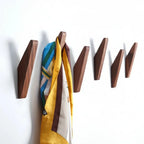 Natural Wood Wall Hook – Oak/Walnut Coat & Key Holder Hanger - Hadi Craft