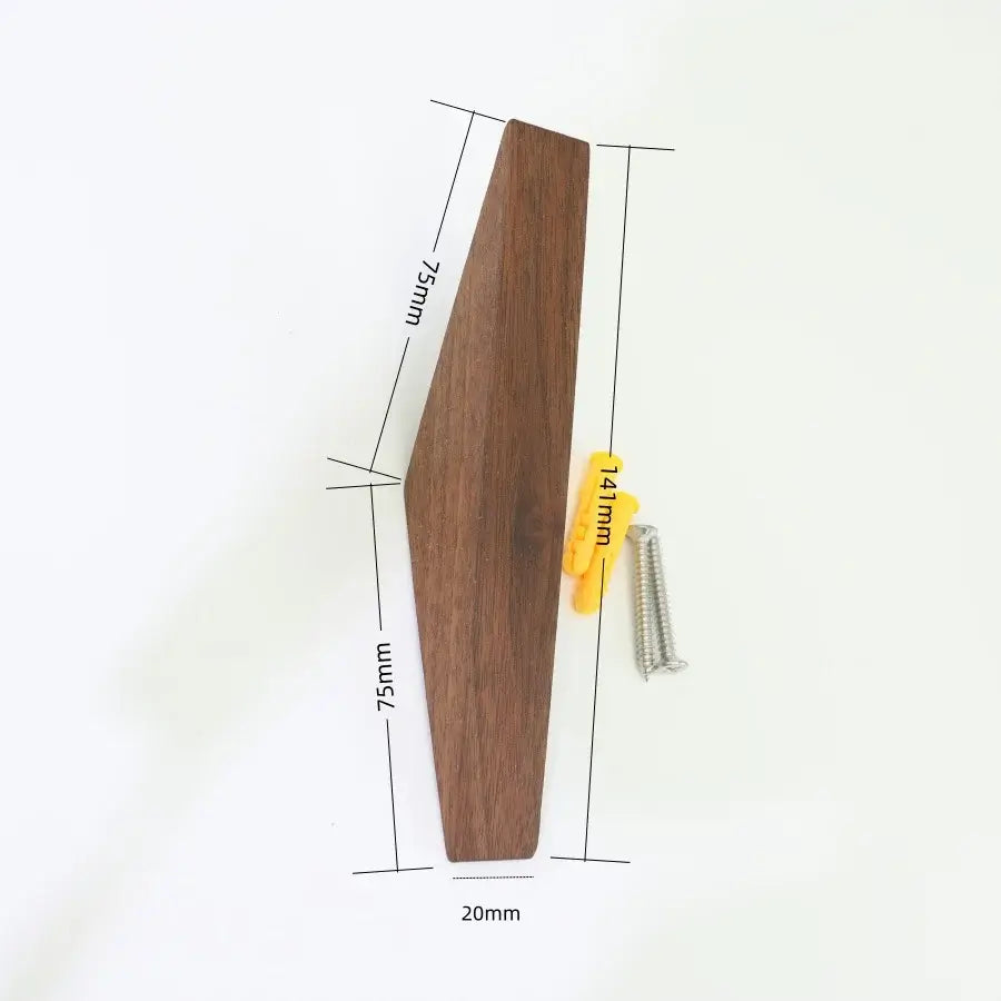 Natural Wood Wall Hook – Oak/Walnut Coat & Key Holder Hanger - Hadi Craft