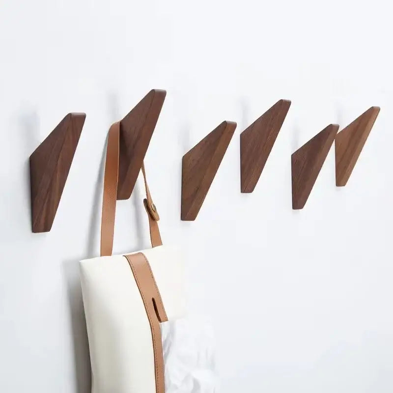 Natural Wood Wall Hook – Oak/Walnut Coat & Key Holder Hanger - Hadi Craft