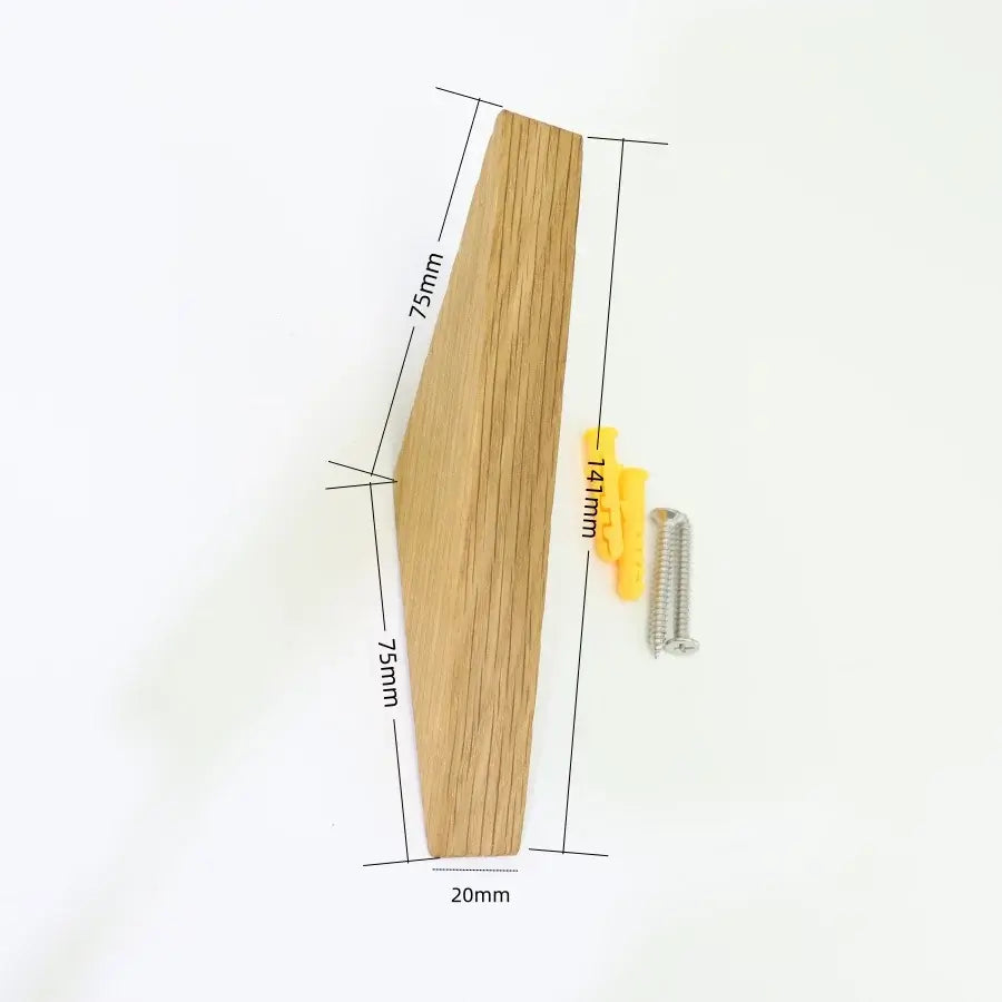 Natural Wood Wall Hook – Oak/Walnut Coat & Key Holder Hanger - Hadi Craft