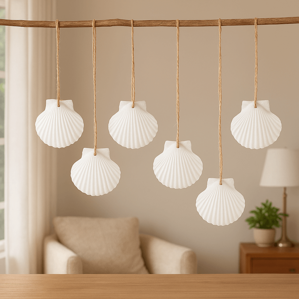 Natural scallop shell ornaments 16PCS for home decor - Hadi Craft