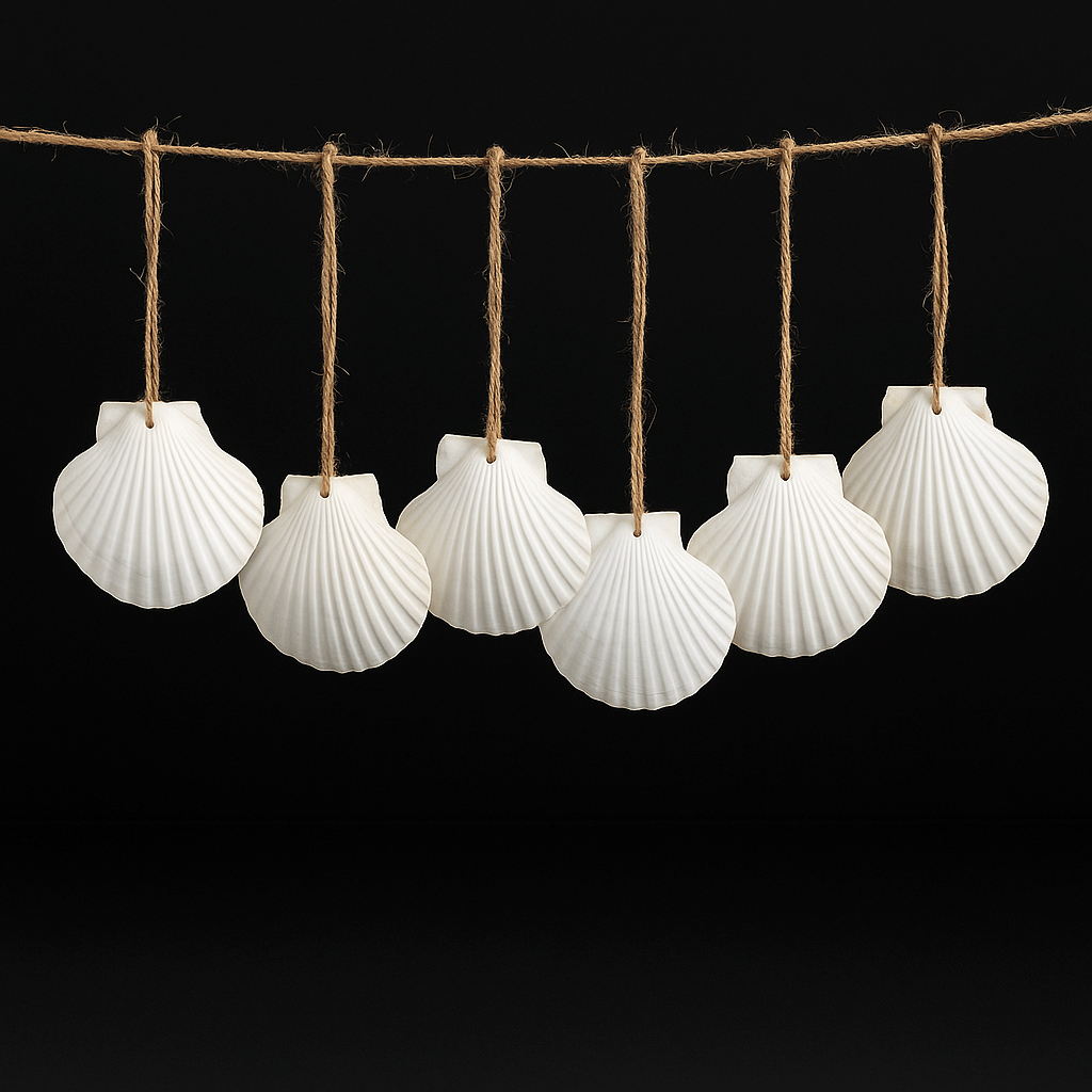 Natural scallop shell ornaments 16PCS for home decor - Hadi Craft