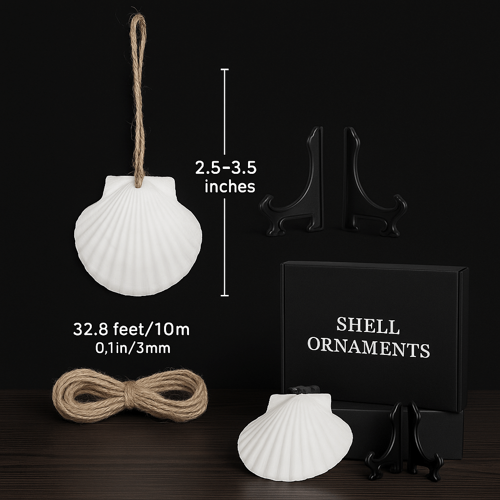Natural scallop shell ornaments 16PCS for home decor - Hadi Craft